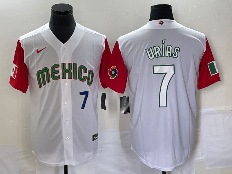 Men 2023 World Cub Mexico #7 Urias White white Nike MLB Jersey3